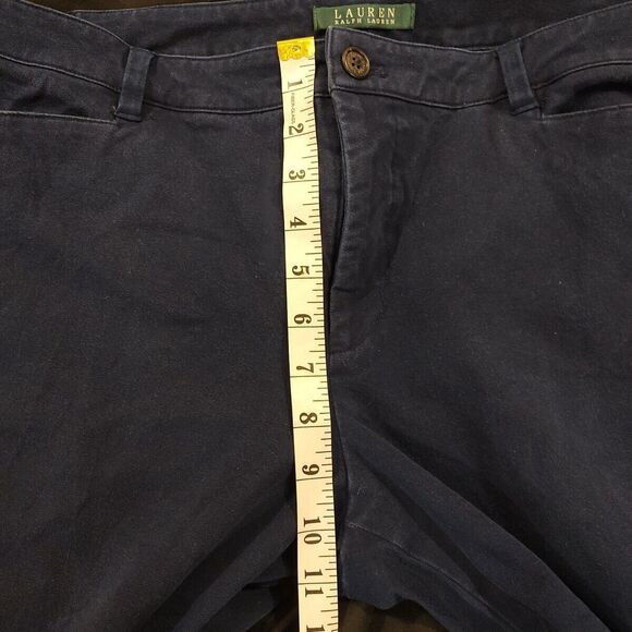 RALPH LAUREN Pants Women’s 16 Chino Ankle Straight Leg Blue Mid Rise - Picture 5 of 7